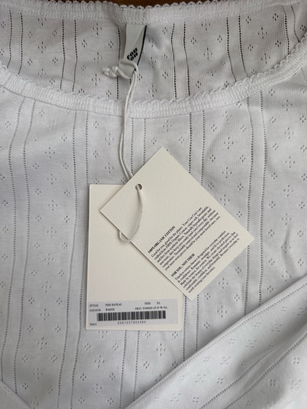 cou cou intimates white Long-Sleeve Pointelle Top - Picture 4 of 5